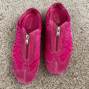 Coach Signature Low-back Sneakers, Satin & Suede